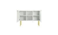 Slickblue Modern Luxury Sideboard Cabinet with Gold Metal Legs, Adjustable Shelves for Living & Dining Rooms