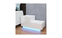 Slickblue 2-Drawer Nightstand End Table with Rgb Led Lighting - Modern Accent Table for Bedroom