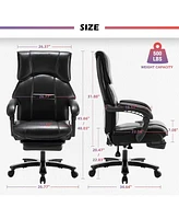 Boyel Living Ergonomic Pu Leather Adjustable Lumbar Support Executive Office Chair 500lbs