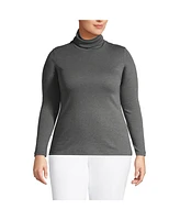 Lands' End Plus Supima Cotton Long Sleeve Turtleneck