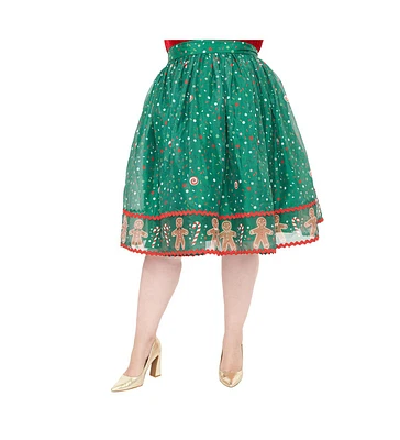 Unique Vintage Plus Brilliance Swing Skirt