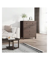 gaomon Chest Of Drawers With 5 Drawers, Wood Dresser Organizer With Metal Handle, Modern Dresser For Bedroom, Living Room,Entryway, Hallway, Home Offi