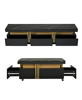 Slickblue Modern Luxury Tv Stand and Coffee Table Set for Stylish Living Room Decor