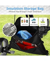 Hongge 3 Wheels Folding Golf Push Cart with Storage Bag and Scoreboard