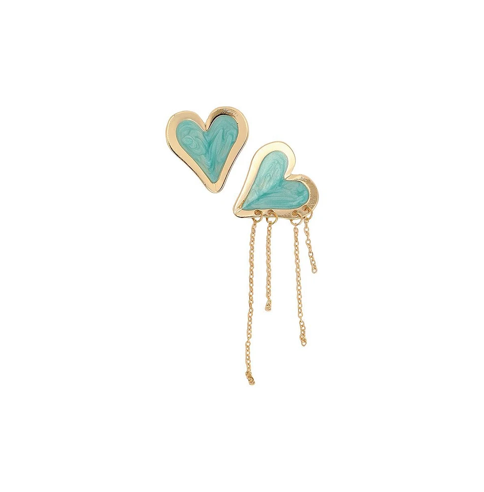 Sohi Women's The Heart-Fold Drop Earrings