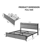 gaomon Full Size Bed Frame with 2 Storage Drawers