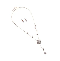 Sohi Women's Floral Drop Negligee Necklace