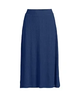 Lands' End Women's Cozy Rib Midi Wrap Skirt