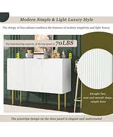 Slickblue Modern Luxury Sideboard Cabinet with Gold Metal Legs, Adjustable Shelves for Living & Dining Rooms