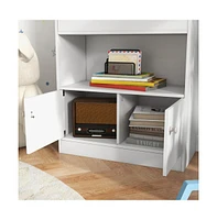 Slickblue White Storage Cabinet - Elegant and Functional Organizer for Home or Office Spaces