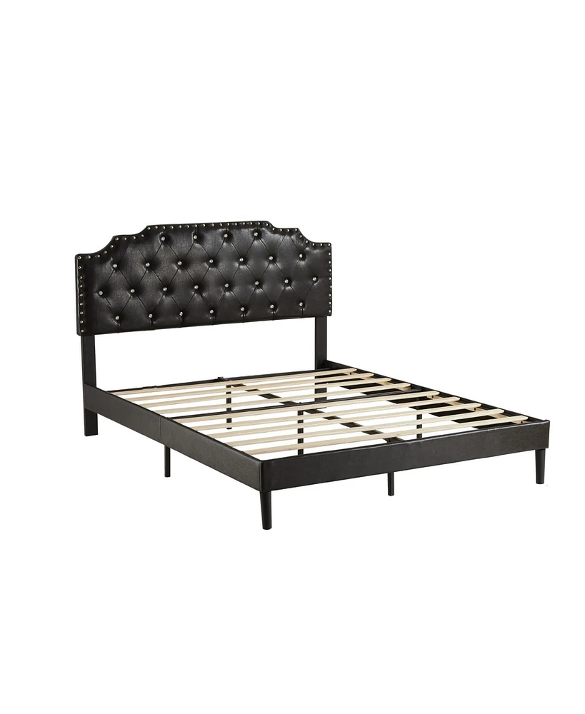 gaomon Queen Bed Frame, Metal Platform Bed Frame with Pu Leather Upholstered Headboard, Strong Slat Support, Easy Assembly