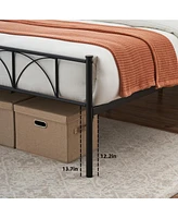 gaomon Metal Bed Frame King Black, Sturdy Modern Stylish Iron Twin Bed Frame with Headboard and Footboard