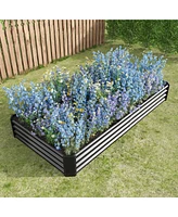 Slickblue Metal Raised Garden Bed Kit – 7.6x3.7x0.98ft Planter for Flowers, Vegetables