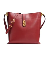 Donna Karan Bridgehampton Leather Turnlock Triple Compartment Crossbody