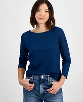 And Now This Petite Long-Sleeve Double-Layer Knit Top, Exclusively at Macy's