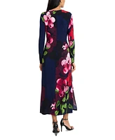 Maggy London Women's Floral-Print Gathered A-Line Dress