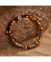 Karma and Luck Healing Courage - Tiger's Eye Triple Protection Bracelet