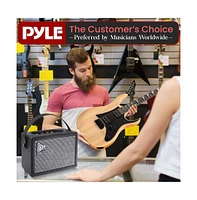 Pyle 38.7" Full Size Electric Guitar Kit - Includes Amplifier, Travel Bag, and Accessories, Natural Finish (PEGKT781N)
