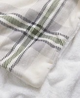 Lucky Brand Plaid Plush Sherpa Throw, 50" x 70"