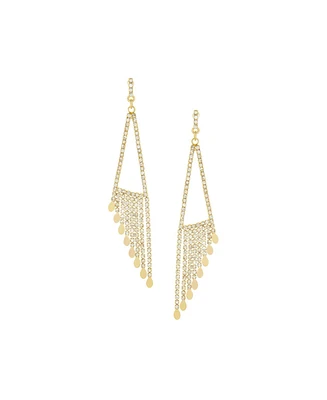 Marlyn Schiff Triangle Fringe Drop Crystal Earring