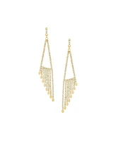 Marlyn Schiff Triangle Fringe Drop Crystal Earring