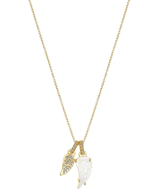 Unwritten Crystal and Mother of Pearl Wing Pendant Necklace