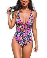 Cupshe Women's Keyhole Ring Back One Piece Swimsuit