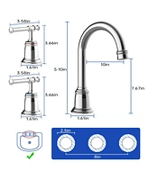 gaomon Bathroom Faucets, Classical 8 inch Bathroom Faucet with Pop Up Drain and Lead-Free Hose
