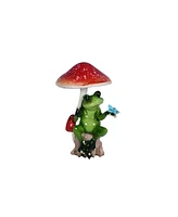 Fc Design 5"H Frog under Mushroom with Butterfly Figurine Decoration Home Decor Perfect Gift for House Warming, Holidays and Birthdays