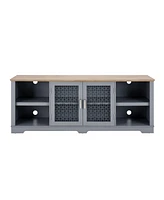 Slickblue Modern Farmhouse Tv Media Stand, Large Home Entertainment Console for TVs Up to 80 Inches