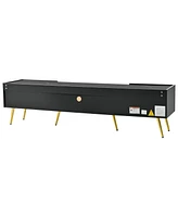 Slickblue Contemporary Tv Stand with Led Lights for TVs up to 80 Inches Stylish Living Room Storage