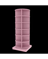 Slickblue Pink 360° Rotating Shoe Cabinet with 6 Layers - Space-Saving Shoe Storage