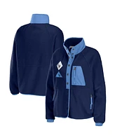 Wear by Erin Andrews Women's Navy Tennessee Titans Polar Fleece Raglan Full-snap Jacket