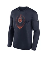 Nike Men's Navy Chicago Bears Legend Icon Long Sleeve T-shirt