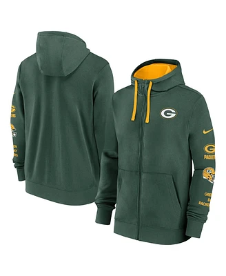 Nike Men's Green Bay Packers Club Full-zip Hoodie Jacket