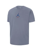 Jordan Men's Blue Philadelphia 76ers Statement Edition Jumpman Flight Heavyweight T-Shirt