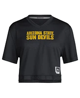 Adidas Women's Black Arizona State Sun Devils Primegreen V-Neck Cropped Jersey