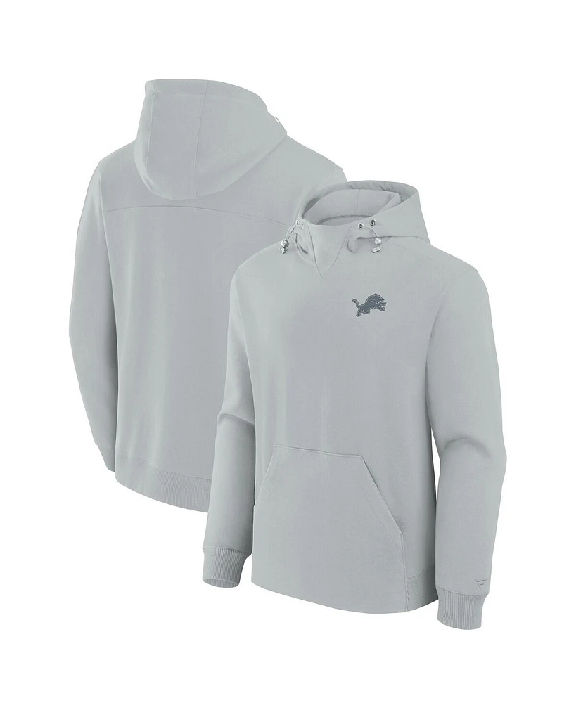 Fanatics Men's and Women's Gray Detroit Lions Front Office Tonal Tri-blend Pullover Hoodie