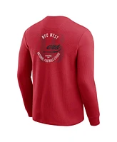 Fanatics Men's Scarlet San Francisco 49ers Washed Waffle-Knit Long Sleeve T-Shirt