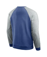 Fanatics Men's Royal/Heather Gray Buffalo Bills Colorblock Pullover Sweatshirt