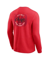 Fanatics Men's Red Kansas City Chiefs Washed Waffle-Knit Long Sleeve T-Shirt