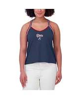 Wear by Erin Andrews Women's Navy Atlanta Braves Cross Strap Tank Top