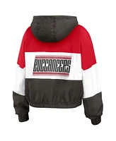 Wear by Erin Andrews Women's Red Tampa Bay Buccaneers Color Block Full-zip Windbreaker Jacket