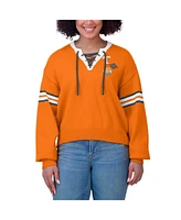 Wear by Erin Andrews Women's Tennessee Orange Volunteers Lace-Up Pullover Sweater