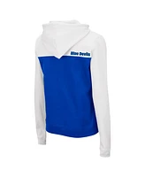 Colosseum Women's White/Royal Duke Blue Devils Aidan Lightweight Half-Zip Hoodie