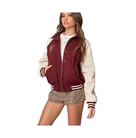 Edikted Women's Varsity Oversized Bomber Jacket