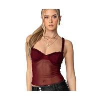 Edikted Women's Mercy Sheer Mesh Bra Top