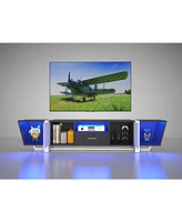 Slickblue Tv Console with Large Storage Cabinets Spacious Entertainment Center for Organizing Media and Accessories