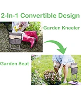 Slickblue 2-in-1 Garden Kneeler Stool and Bench for Comfortable Kneeling or Sitting while Gardening