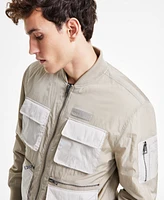 Guess Men's Tech Nylon Utility Bomber Jacket